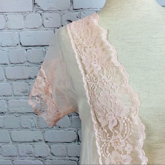 VTG 60s Stardust Sheer Peignoir Robe Cover Up - Picture 6 of 10